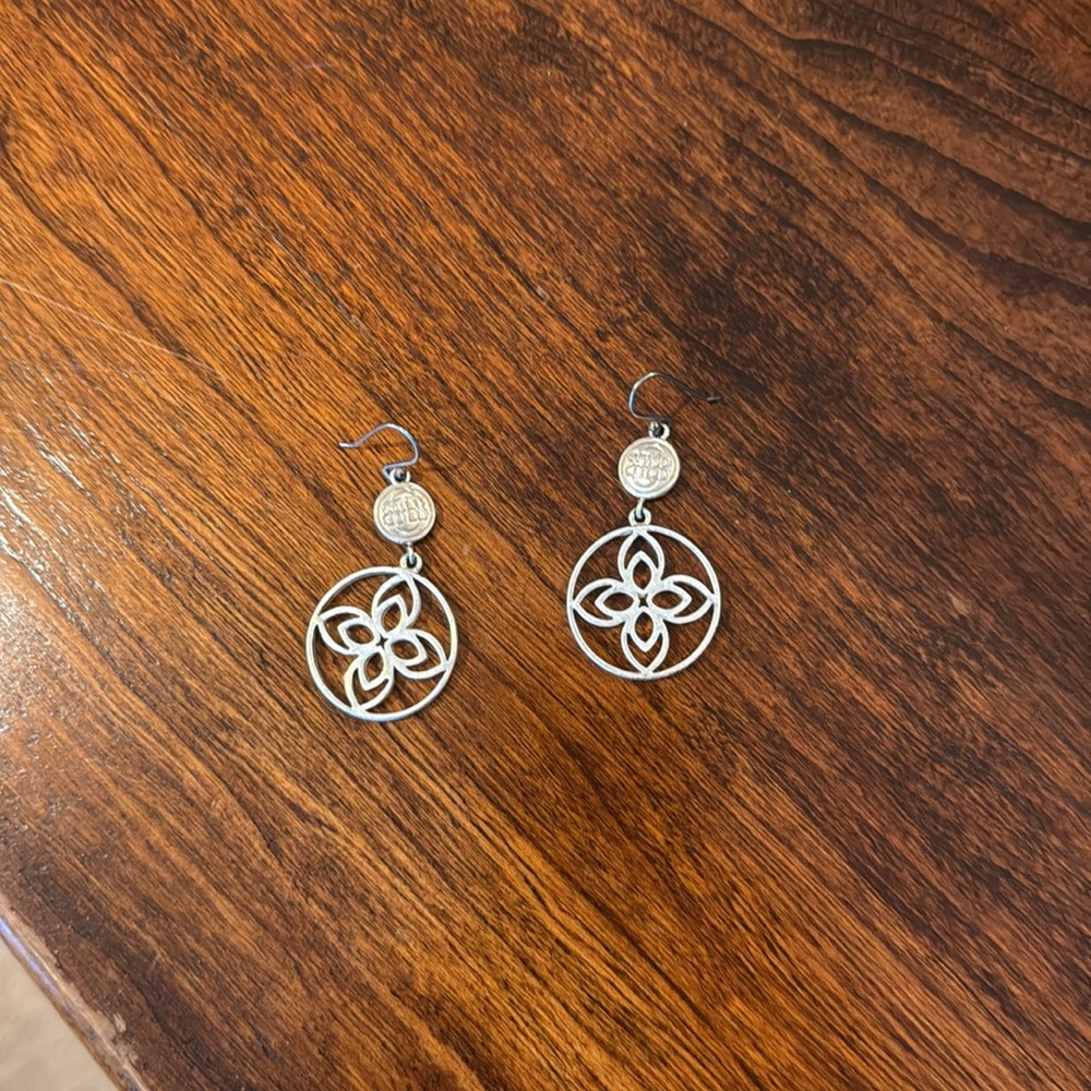 Silver Geometric Quatrefoil Earrings
